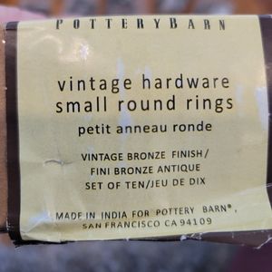 Set of 10 small pottery barn curtain rings